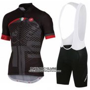 2016 Maillot Ciclismo Castelli Noir et Gris Manches Courtes et Cuissard