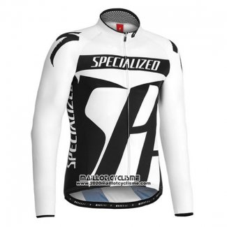 2016 Maillot Ciclismo Specialized Noir et Blanc Manches Longues et Cuissard