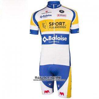 2016 Maillot Ciclismo Sport Vlaanderen Baloise Blanc et Jaune 7 Manches Courtes et Cuissard