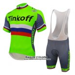 2016 Maillot Ciclismo UCI Mondo Champion Tinkoff Vert Manches Courtes et Cuissard