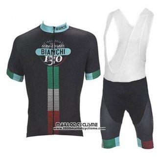 2017 Maillot Ciclismo Bianchi Noir Manches Courtes et Cuissard