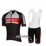 2017 Maillot Ciclismo Castelli Gris et Noir Manches Courtes et Cuissard