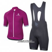 2017 Maillot Ciclismo Etxeondo Entzun Violet Manches Courtes et Cuissard