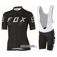 2017 Maillot Ciclismo Femme Fox Noir Manches Courtes et Cuissard