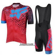 2017 Maillot Ciclismo Fox Ascent Comp Rouge Manches Courtes et Cuissard