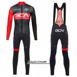 2017 Maillot Ciclismo GCN Noir et Rouge Manches Longues et Cuissard