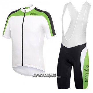 2017 Maillot Ciclismo RH+ Blanc et Vert Manches Courtes et Cuissard