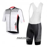 2017 Maillot Ciclismo RH+ Gris et Blanc Manches Courtes et Cuissard