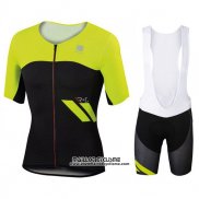 2017 Maillot Ciclismo Sportful Jaune et Noir Manches Courtes et Cuissard