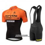 2018 Maillot Ciclismo Cervelo Orange et Noir Manches Courtes et Cuissard