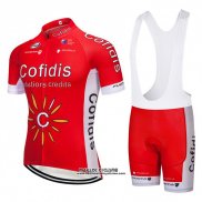 2018 Maillot Ciclismo Cofidis Rouge et Blanc Manches Courtes et Cuissard