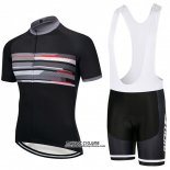 2018 Maillot Ciclismo Giant Noir et Gris Manches Courtes et Cuissard