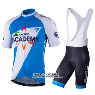 2018 Maillot Ciclismo Israel Cycling Academy Blanc et Bleu Manches Courtes et Cuissard