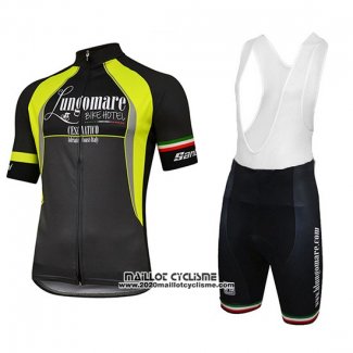 2018 Maillot Ciclismo Lungomare Noir et Jaune Manches Courtes et Cuissard