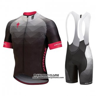 2018 Maillot Ciclismo Specialized Noir Gris Rose Manches Courtes et Cuissard