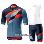 2019 Maillot Ciclismo Castelli Tabula Rasa Bleu Orange Manches Courtes et Cuissard