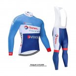 2019 Maillot Ciclismo Direct Energie Bleu Blanc Manches Longues et Cuissard