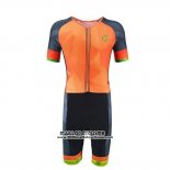 2019 Maillot Ciclismo Emonder-triathlon Orange Gris Noir Manches Courtes et Cuissard