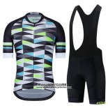 2019 Maillot Ciclismo Etixxl Noir Gris Vert Manches Courtes et Cuissard