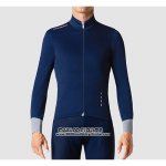 2019 Maillot Ciclismo La Passione Bleu Gris Manches Longues et Cuissard