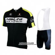 2019 Maillot Ciclismo Nalini Noir Jaune Manches Courtes et Cuissard