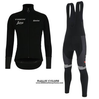 2019 Maillot Ciclismo Trek Segafredo Noir Manches Longues et Cuissard