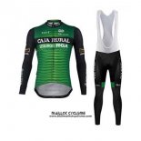 2020 Maillot Ciclismo Caja Rural Vert Noir Manches Longues et Cuissard