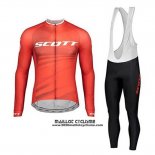 2020 Maillot Ciclismo Scott Rouge Manches Longues et Cuissard