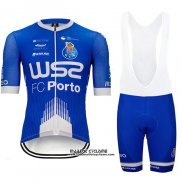 2020 Maillot Ciclismo W52-FC Porto Bleu Blanc Manches Courtes et Cuissard