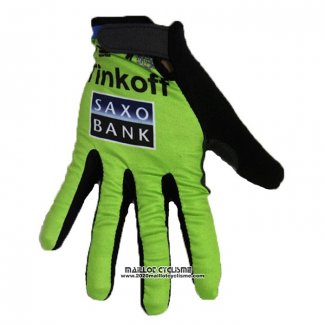 2020 Tinkoff Saxo Bank Gants Doigts Longs Vert Noir