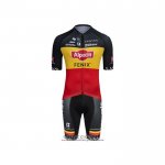 2021 Maillot Cyclisme Alpecin Fenix Champion Belgique Manches Courtes et Cuissard
