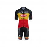 2021 Maillot Cyclisme Alpecin Fenix Champion Belgique Manches Courtes et Cuissard