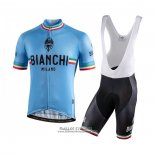 2021 Maillot Cyclisme Bianchi Blanc Manches Courtes et Cuissard