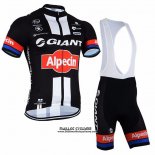 2021 Maillot Cyclisme Giant Alpecin Noir Blanc Rouge Manches Courtes et Cuissard