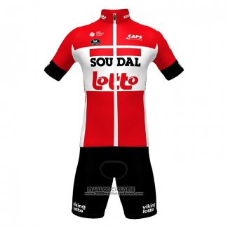 2022 Maillot Cyclisme Lotto Soudal Rouge Manches Courtes et Cuissard