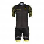 2022 Maillot Cyclisme Scott Blanc Jaune Manches Courtes et Cuissard