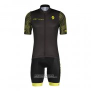 2022 Maillot Cyclisme Scott Blanc Jaune Manches Courtes et Cuissard