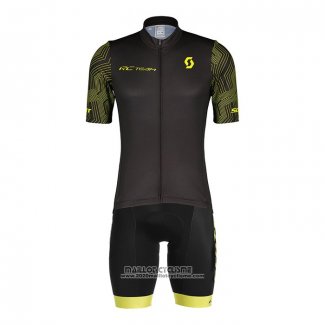 2022 Maillot Cyclisme Scott Blanc Jaune Manches Courtes et Cuissard