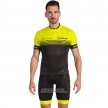 2022 Maillot Cyclisme Scott Jaune Manches Courtes et Cuissard