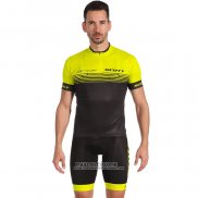 2022 Maillot Cyclisme Scott Jaune Manches Courtes et Cuissard