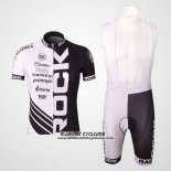 2010 Maillot Ciclismo Rock Racing Noir et Blanc Manches Courtes et Cuissard