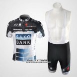 2010 Maillot Ciclismo Saxo Bank Noir et Blanc Manches Courtes et Cuissard