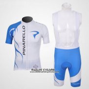 2011 Maillot Ciclismo Pinarello Azur et Blanc Manches Courtes et Cuissard