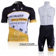 2011 Maillot Ciclismo Specialized Jaune et Noir Manches Courtes et Cuissard