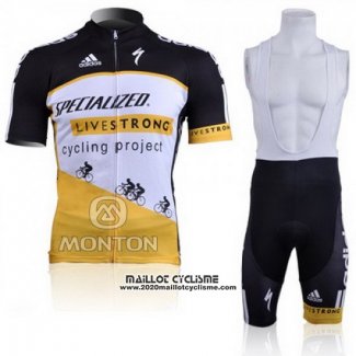 2011 Maillot Ciclismo Specialized Jaune et Noir Manches Courtes et Cuissard