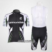 2012 Maillot Ciclismo Cannondale Noir et Blanc Manches Courtes et Cuissard