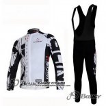 2012 Maillot Ciclismo Nalini Noir et Blanc Manches Longues et Cuissard