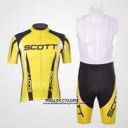 2012 Maillot Ciclismo Scott Noir et Jaune Manches Courtes et Cuissard