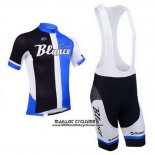 2013 Maillot Ciclismo Blanco Noir et Bleu Manches Courtes et Cuissard