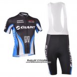 2013 Maillot Ciclismo Giant Bleu et Noir Manches Courtes et Cuissard